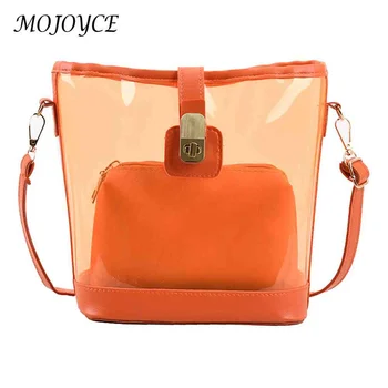 Прозрачната чанта, изработена от PVC, дамски модни чанти за пазаруване, чанта-скитник, прости чанти-чанти, торби през рамо за момичета, однотонная чанта-месинджър