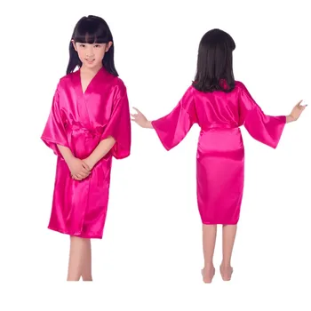 На едро и дребно на Детско атласное коприна кимоно, сватбен халат за баня, халати за баня-кимоно, сватбена бельо, пижами L241