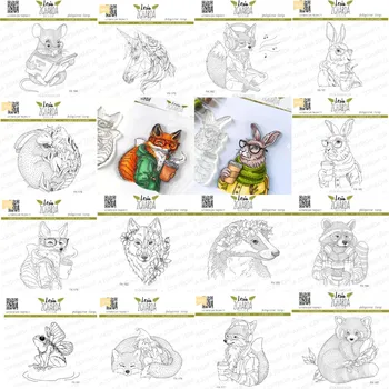 Животни се събират Конете и зайци, комплект печати, Ново записване 2023, Фотоалбум за scrapbooking, декоративна картичка с релефни