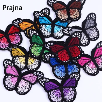 Праджня Цветни ивици с бродерия на пеперуда за дрехи Мультяшные животни, Пеперуди Железни ивици на детски дрехи Апликация 