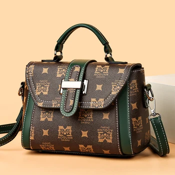Чанти за жени, нов стил, с модерна кожена преносима чанта с надпис върху едното рамо, диагонално чанта за пътуване, луксозна дизайнерска марка 2023