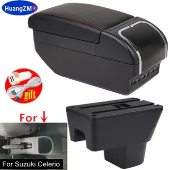 За Suzuki Celerio Подлакътник скоростна авто централен подлакътник за съхранение на Кавалер кутия поставка за чаши, пепелник USB интерфейс интериора на автомобила-стайлинг