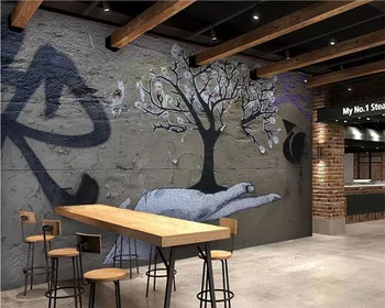 Beibehang Тапети по поръчка 3d абстрактни палми готически графити стенописи начало декор дневна спалня стенописи papel de parede
