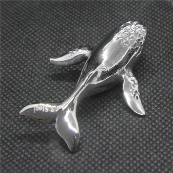 Нов полиращ висулка във формата на кит, от неръждаема стомана 316L, модерен мъжки медальон във формата на риба